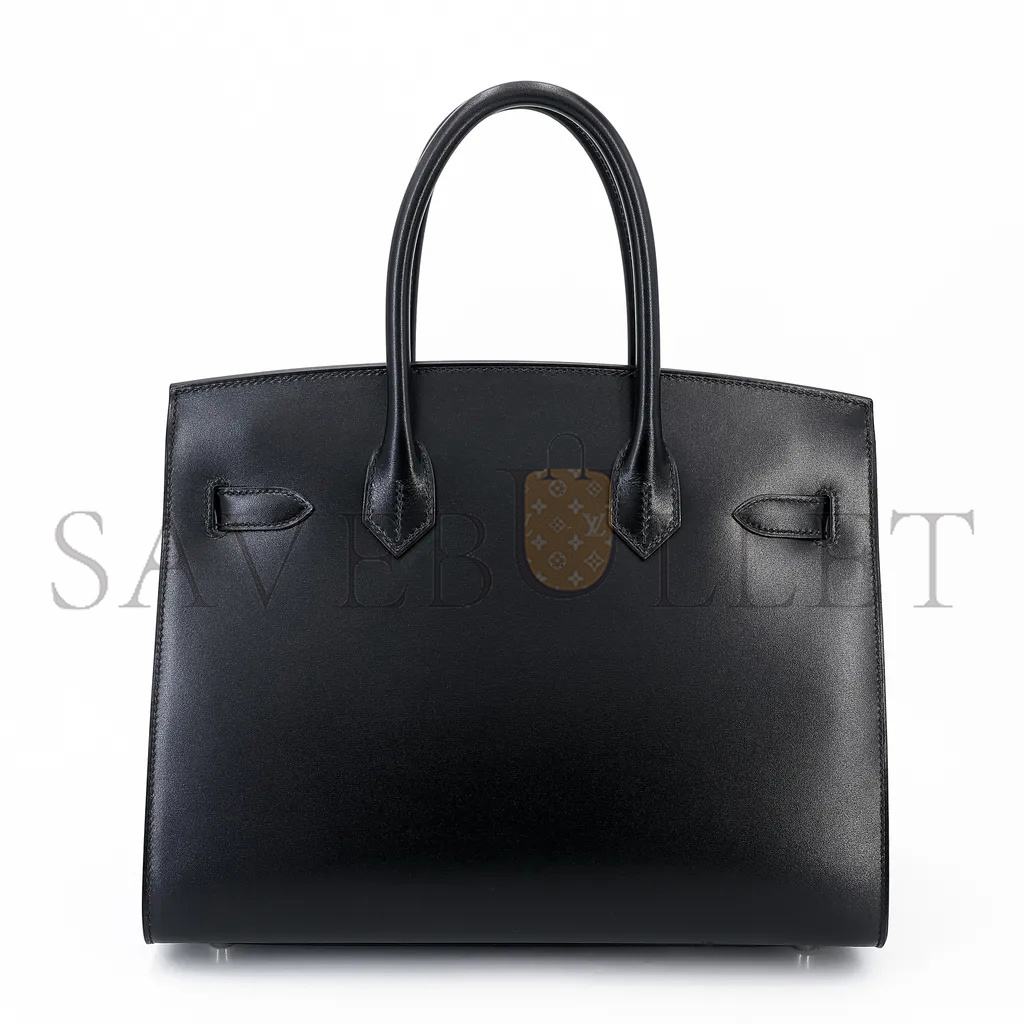 HERMÈS MASTER BIRKIN 30 BOX LEATHER BLACK SILVER BUCKLE H029281CK89 (30*22*15cm)